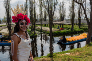 Catrina en Humedales de Xochimilco