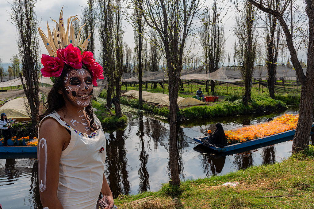 Catrina en Humedales de Xochimilco